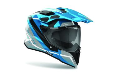 CASCO COMMANDER 2 MAVICK  AZUL/BLANCO/BRILLO