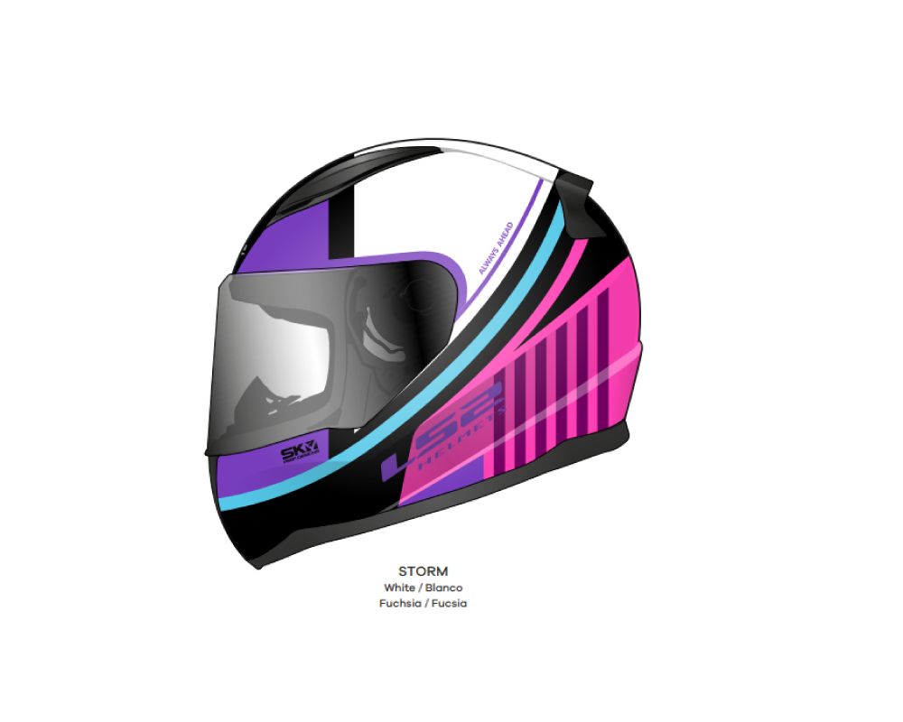 CASCO LS2 323 STORM BLANCO FUCSIA NE N