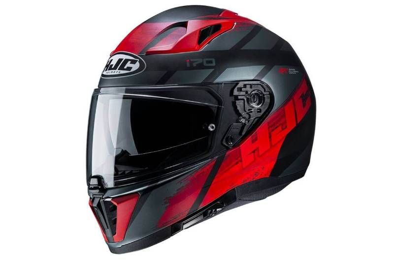 CASCO HJC I70 REDEN NEGRO MATE ROJO GRIS