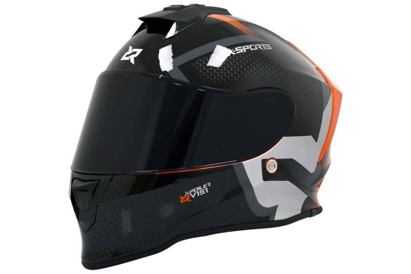 CASCO X SPORTS V151 ORIGEN NEGRO NARANJA BRILLANTE