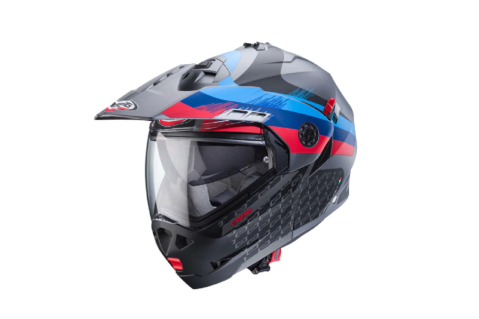 Casco Caberg Tourmax Sarabe Gun Met Gri Azu Roj Mat