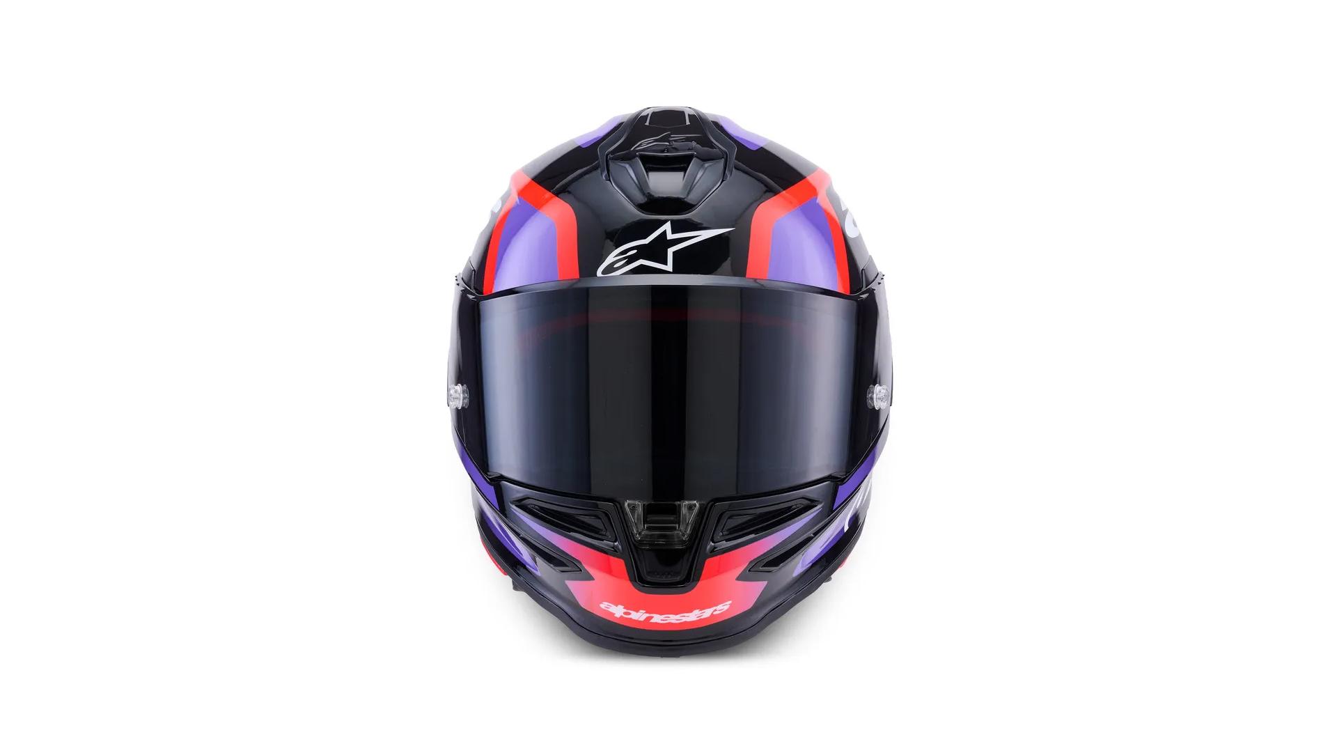 Casco Alpinestars Supertech R7 Lumen Negro Morado Rojo Brillante - Image 2